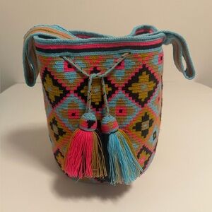 Wayuu Tribe Multicolor Crossbody Bag with Tassels